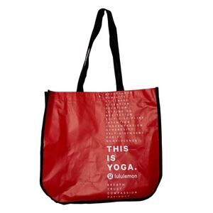 Lululemon Medium This is Yoga Red and Black Reuse-able Shopping Bag